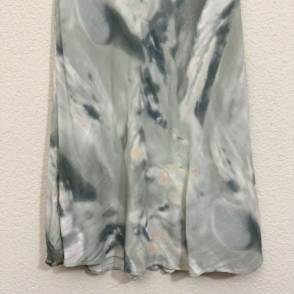 RAILS Anya Satin Midi Skirt Tie Dye Sage Diffusion A-Line Lined NWOT - Picture 5 of 11